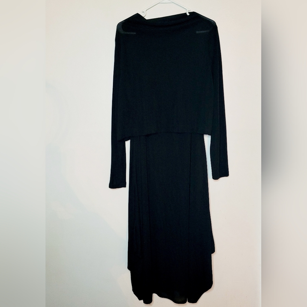 Kadem Sasson Dress Black Layered Long Sleeve Top Model: 722-9 Lined No Iron ART